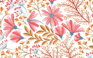 Картинка seamless, pattern, паттерн, бесшовный, Цветы, Floral