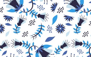 Картинка flower, белый, pattern, Blue, текстура
