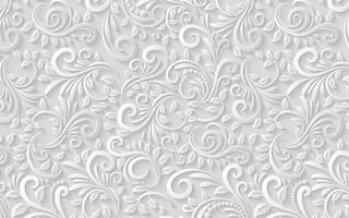 Картинка узор, листья, объем