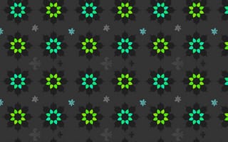 Картинка Цветы, Арт, Черный, Зеленый, Вектор, Узоры