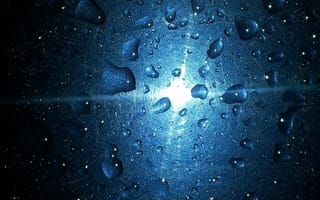Картинка вода, тёмный, капли, поверхность