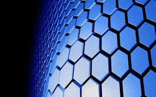 Картинка темный, абстракция, соты, оттенки синего, рисунок, картон, акриловые краски