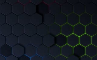 Картинка Hexagon, Неон, Свечение, Ячейки