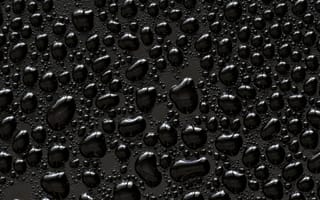Картинка капли воды, черный, капли дождя, шаблон, текстура