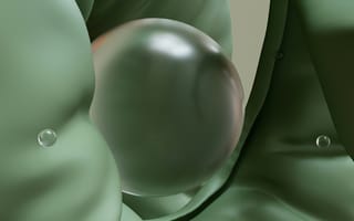 Картинка шар, круглый, объем, 3д, 3d, фигура, абстрактные, абстракция, рендеринг, дизайн, зеленый