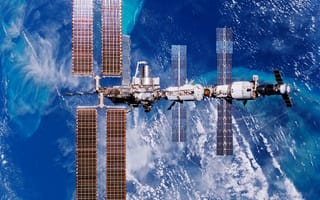 Картинка panorama, space station, marble, union, illuminator