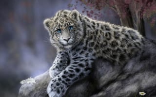 Картинка арт, леопард, дальневосточный