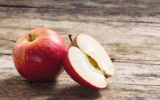 Картинка фрукты, яблоки, дерева, эппл, плоды, половина