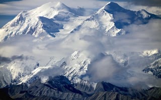 Картинка горы, аляска, национальный парк денали, гора мак-кинли, гора, мак-кинли