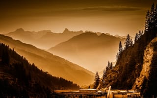Картинка горы, арльберг, arlbergpass, пейзаж, горный хребет, природа, перевал, австрия