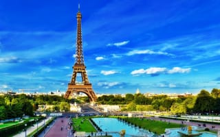 Картинка небо, париж, франция, эйфелева башня