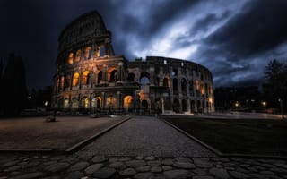Картинка италия, roma, dark coliseum, колизей, рим, италиа