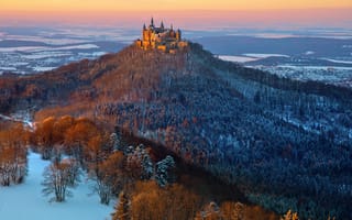 Картинка замок, hohenzollern, гогенцоллерн в зимний период, winter mood