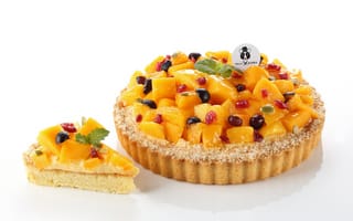 Картинка фрукты, десерт, ягоды, сладкое, пирог
