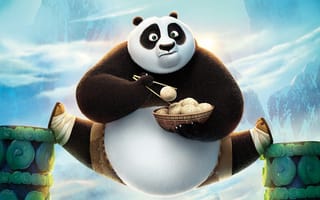 Обои панда, пельмешки, kung fu panda 3, кунг фу панда, по, шпагат