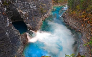 Картинка скалы, британская колумбия, канада, водопад, кросс-ривер-фолс
