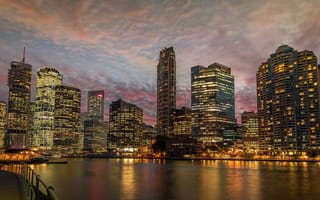 Картинка панорама, небоскребы, город, брисбен, австралия