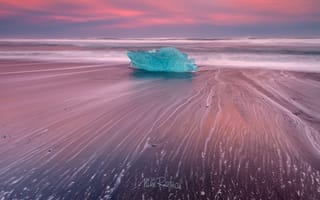 Картинка свет, исландия, пляж, пейзаж, лёд, природа, море