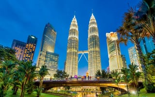Обои город, небоскребы, башни, здания, куала-лумпур, малайзия