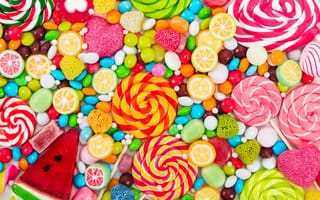 Картинка разноцветные, сладости, десерт, драже, мармелад, красочные, конфеты, леденцы