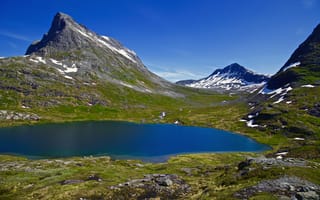 Картинка озеро, природа, пейзаж, норвегия, горы