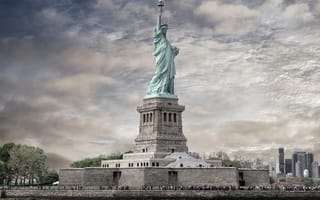 Картинка символ, нью-йорк, памятник, сша, статуя свободы