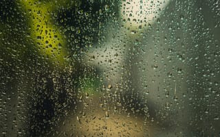Картинка вода, дождь, макро, капли, стекло