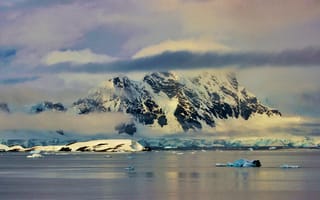 Картинка вода, природа, антарктида, горы, лёд, отражение
