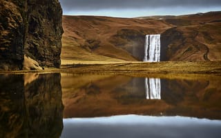 Картинка река, водопад, природа, etienne ruff, осень