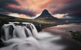 Картинка река, исландия, водопад, природа, etienne ruff, вулкан