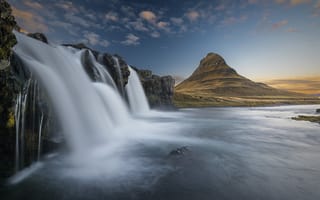 Картинка река, природа, гора, etienne ruff, водопад, вулкан, исландия