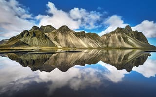Картинка озеро, отражение, etienne ruff, горы, пейзаж, исландия