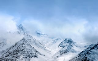 Картинка небо, снег, природа, alphaz33, горы, туман