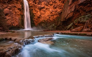 Картинка река, природа, водопад, michael wilson, пейзаж, каньон