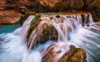 Картинка вода, камни, река, поток, скалы, водопад, природа, michael wilson