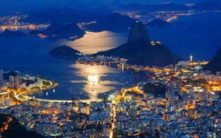 Картинка ночь, рио-де-жанейро, бразилия