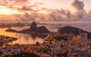 Картинка пейзаж, рио-де-жанейро, де, город, панорама, бразилия