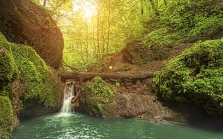 Картинка река, природа, водопад, скалы, пейзаж, zsolnai gergely, лес
