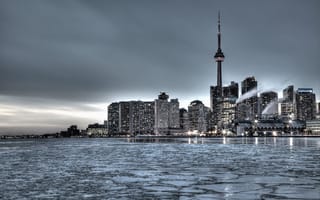 Картинка зима, город, торонто, канада