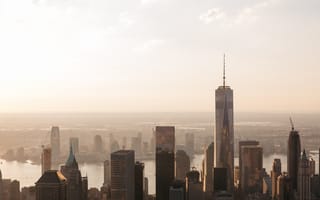 Картинка город, здания, нью-йорк, небоскребы, манхэттен