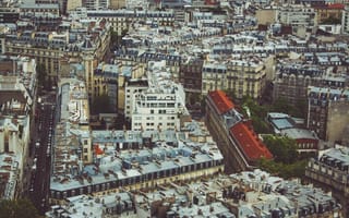Картинка город, дома, франция, вид с высоты, париж