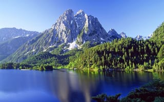 Картинка озеро, горы, лес