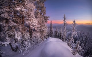 Картинка горы, зима, южный урал, лес, снег
