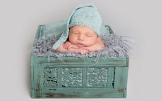 Картинка сон, спит, новорожденный, малыш, младенец, шапочка, мех, кроха, одеяло, ребенок, мальчик