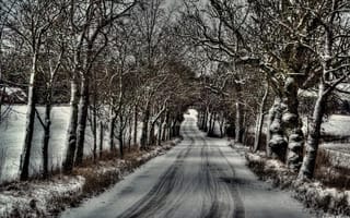 Картинка дорога, снег