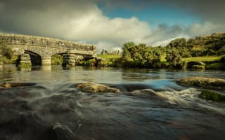 Картинка река, природа, мост