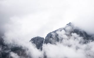 Картинка горы, гора, природа, скала, облака, туча, облако, тучи, небо, облачно, облачный, туман, дымка
