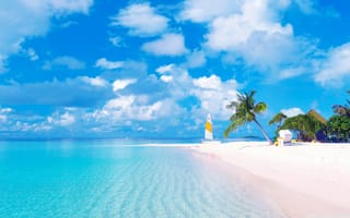 Обои лето, летние, вода, море, океан, отпуск, релакс, пляж, песок, песчаный, пальма, дерево, тропический