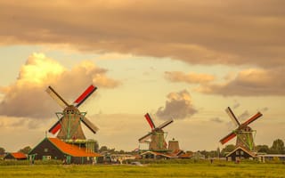 Картинка нидерланды, ветряные мельницы