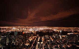 Картинка панорама, небоскребы, нью-йорк, вид сверху, америка, сша
